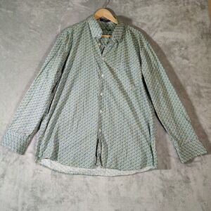 Alan Flusser Shirt Mens XL Multicplor Paisley Button Down Long Sleeve Casual‎